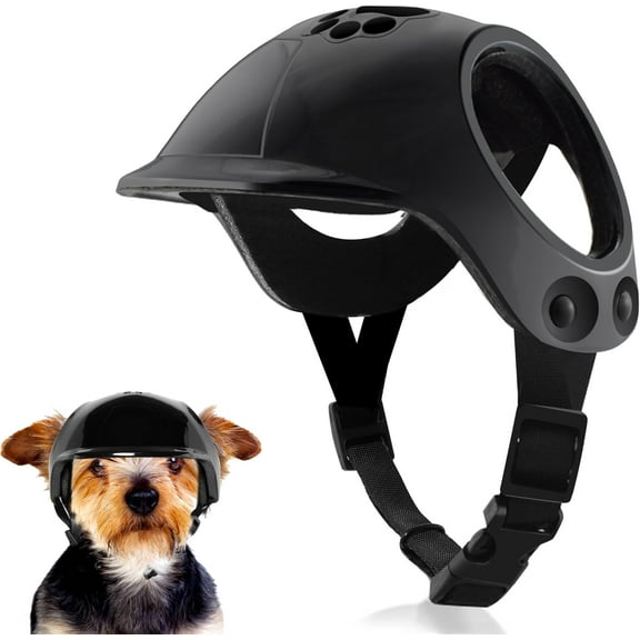 GlobaShun Dog for Small Dogs with Ear Holes, Hard Safety Pet Dog Hat for Puppy, Windproof Doggies Motorcycle for Outdoor Riding Hiking Cyclin
