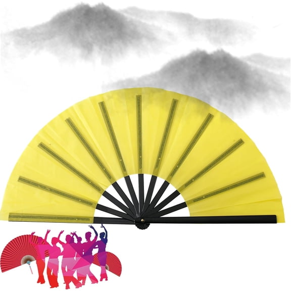 GlobaShun Line Dance Popping Fan, Boots on the Ground Hand Fan, Large Clacking Fans for Line Dancing, Foldable Handheld Line Dance Fans for Dance, Party