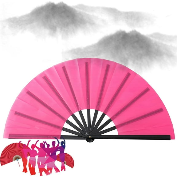 GlobaShun Line Dance Popping Fan, Boots on the Ground Hand Fan, Large Clacking Fans for Line Dancing, Foldable Handheld Line Dance Fans for Dance, Party