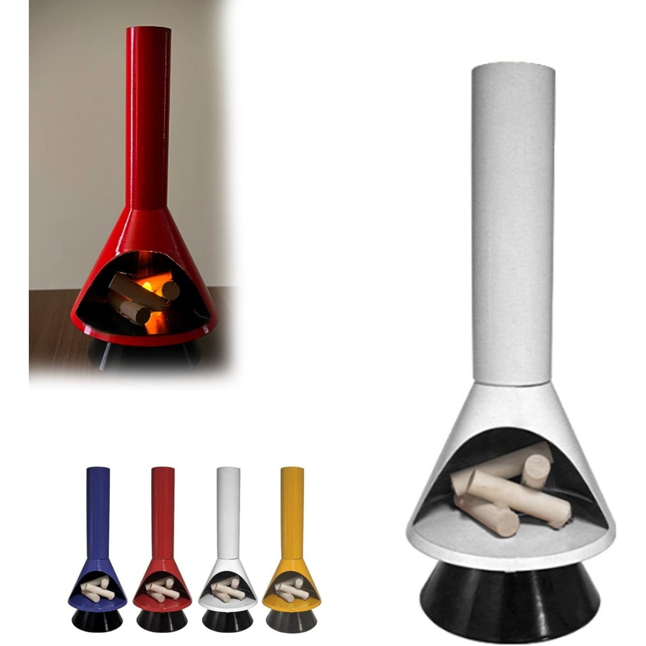 GlobaShun Miniature Mid-Century Modern-Style LED Fireplace,Mini LED ...