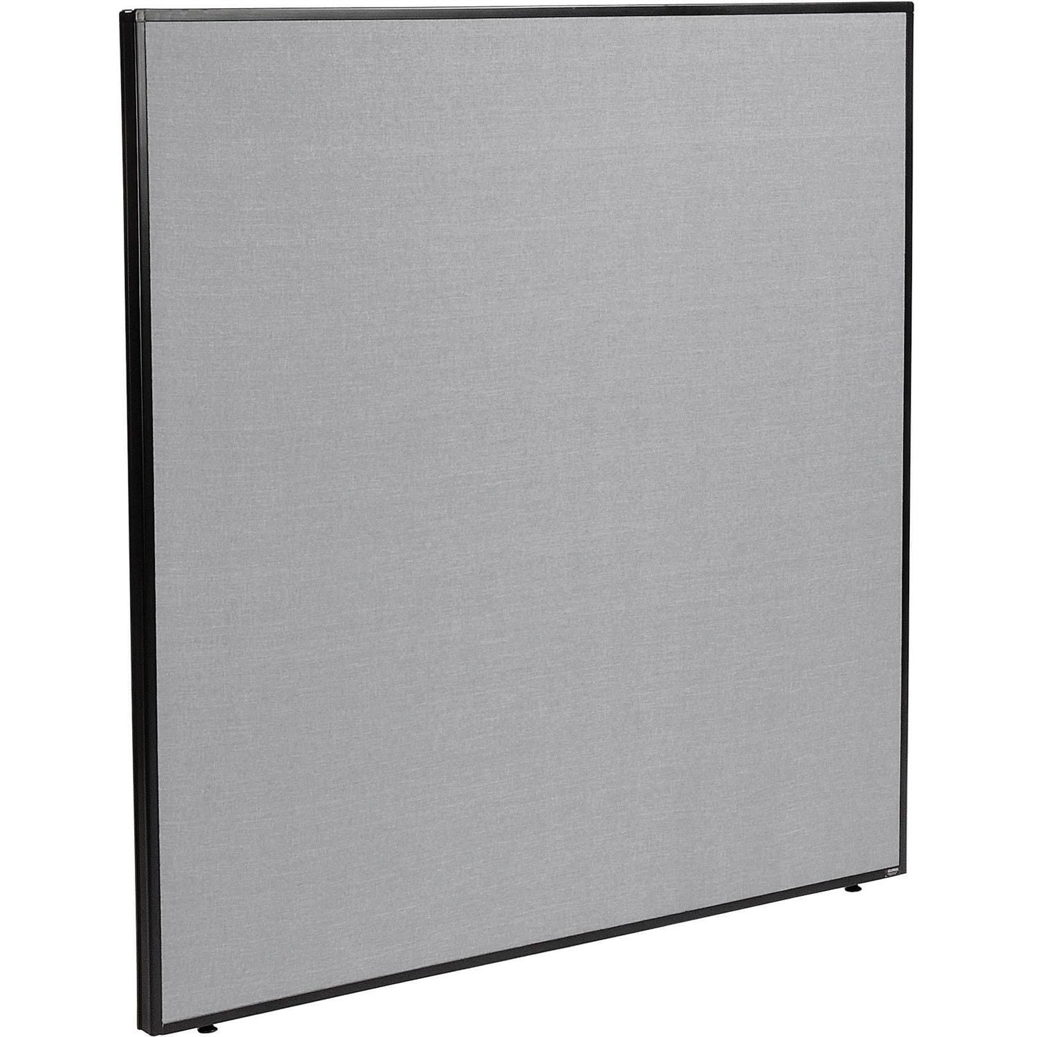 Gray Fabric and Black Steel Office Partition Panel 60 x 60.25 in