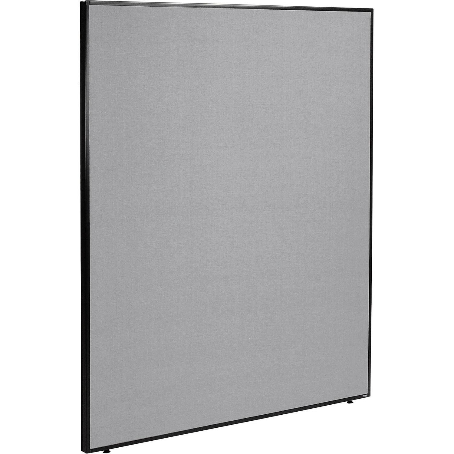 Gray Fabric and Black Frame Office Partition Panel 72 x 60.25 in