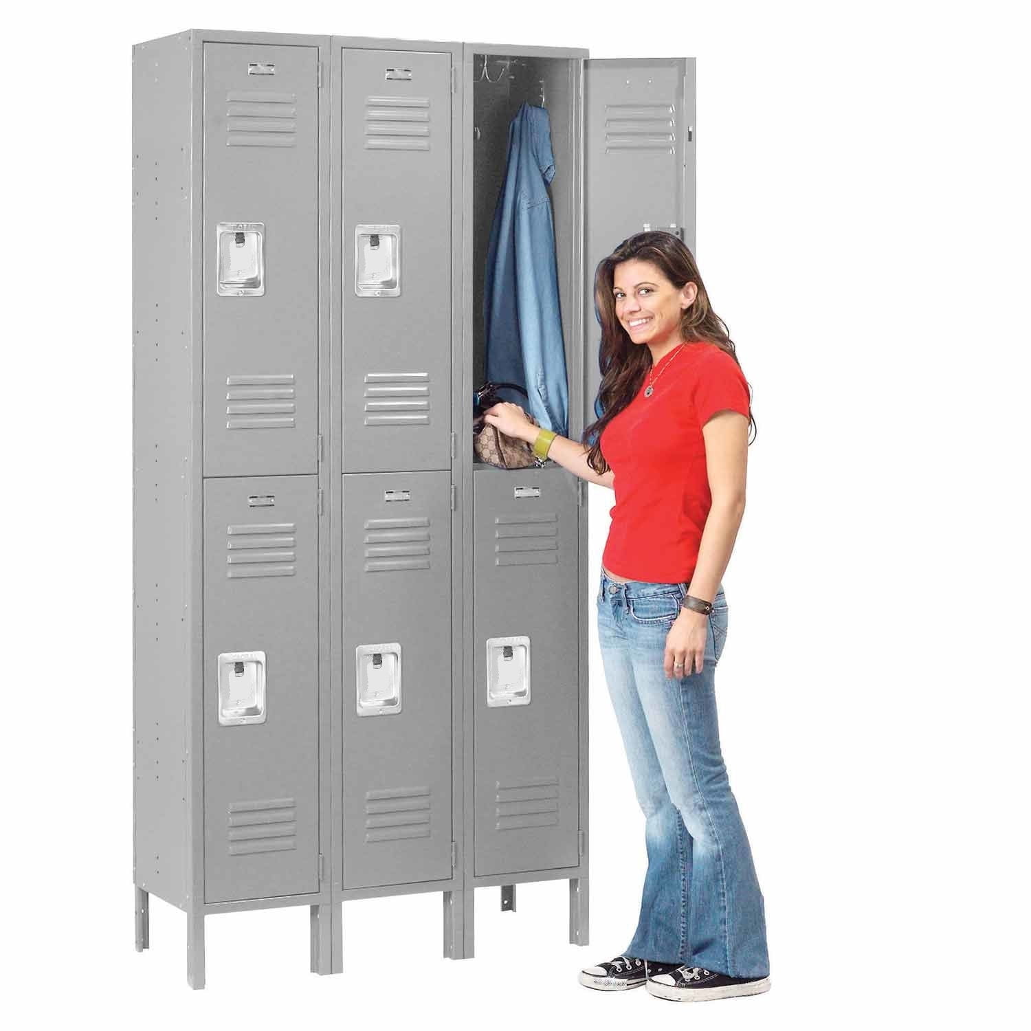Gray Industrial 6-Door Lockable Office Locker with Legs
