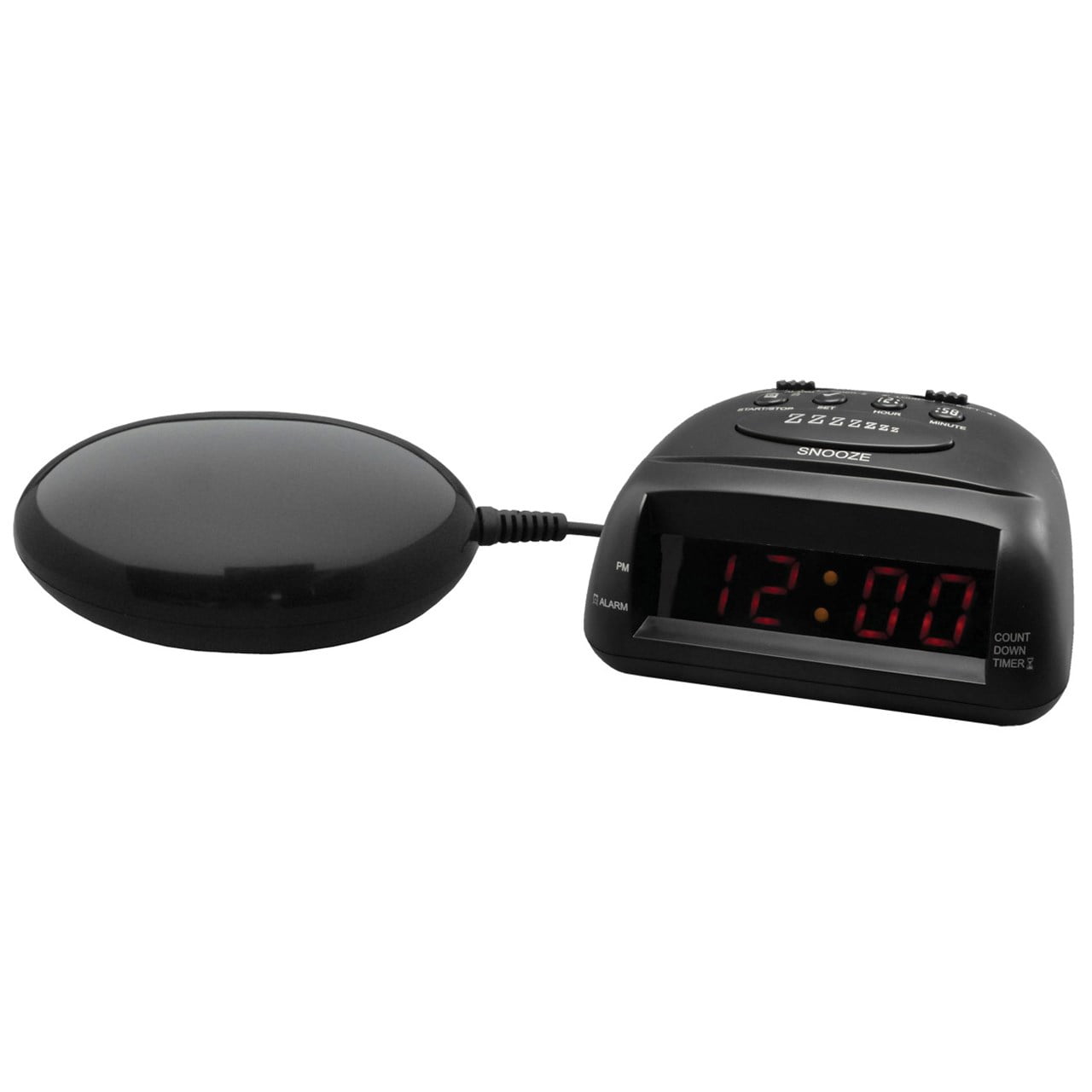 Global 360 Alarm Clock Timer with Bed Shaker Black
