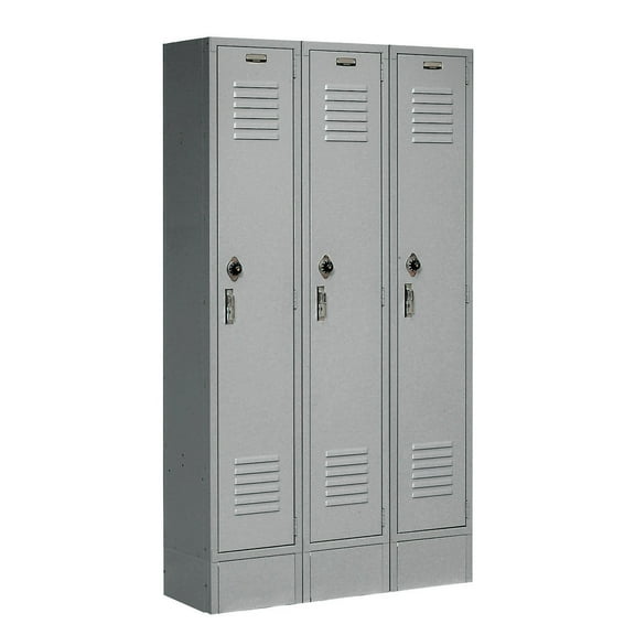 Global 652073GY 15 x 18 x 72 in. Paramount Single Tier 3 Door Ready to Assemble Locker, Gray