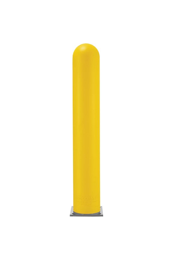 Global BOL8YL 8 in. HDPE Dome Top Smooth Bollard Post Sleeve, Yellow