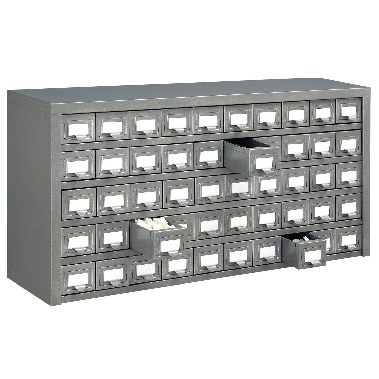 Gray Steel 50-Drawer Industrial Storage Cabinet