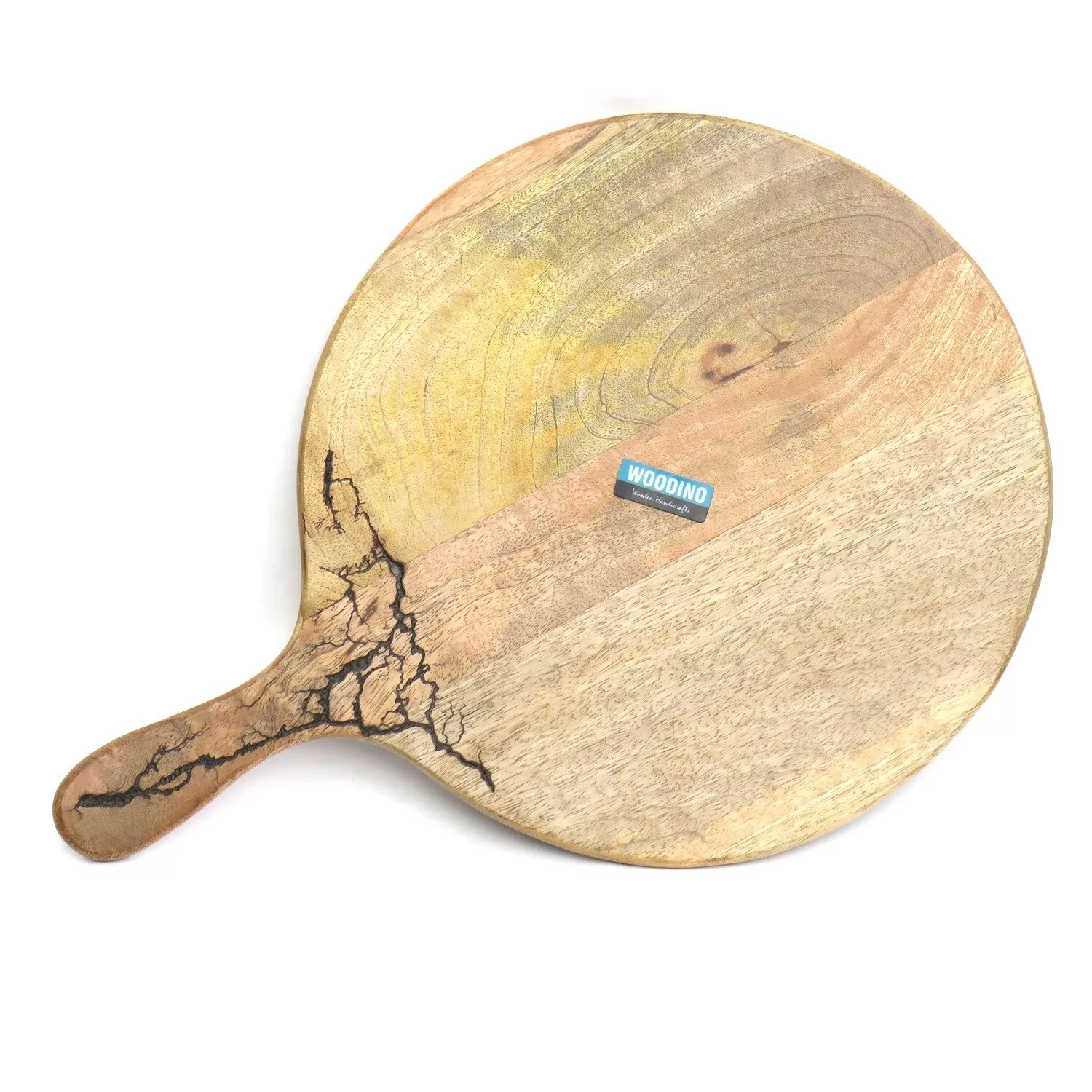 Global Antiques 12" Wooden Round Pizza Platter Board Serving Cutting Peel Board Bread Wood