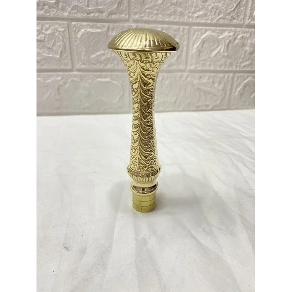 Global Antiques Designer Long Brass Head Walking Stick Handle for Men & Women, Vintage Cane Replacement Topper