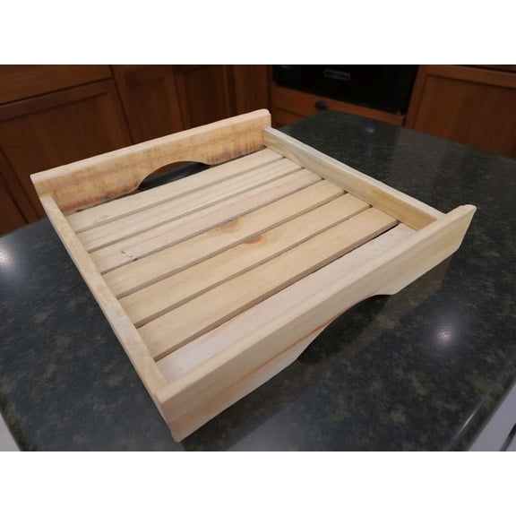 Global Antiques Handmade Wooden Serving Tray with Handles, 13 inch Rustic Kitchen & Home Dcor