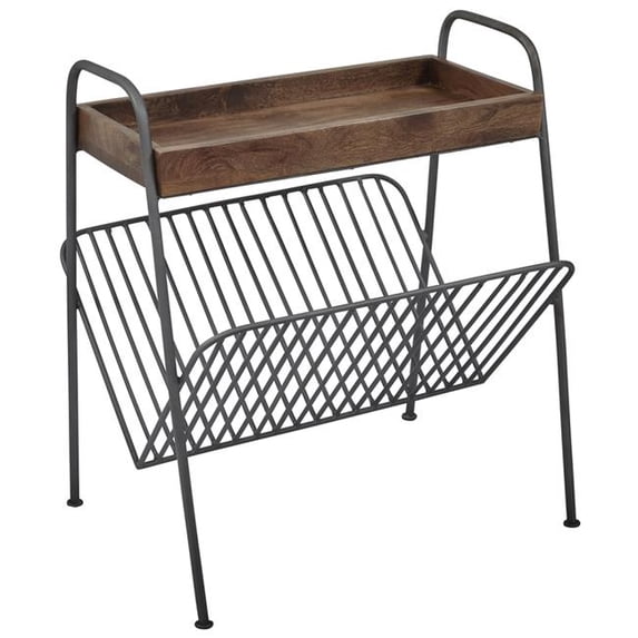 Global Archive Magazine Rack Chairside Table-Quantity:1