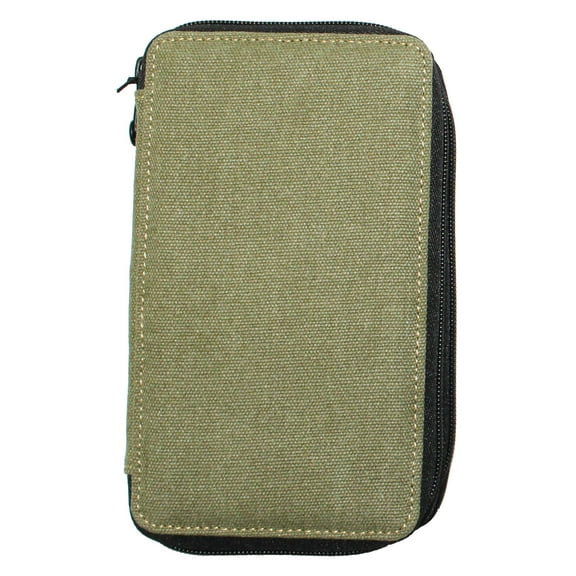 Global Art Canvas Pencil Case, 48-Pencil Capacity, Olive