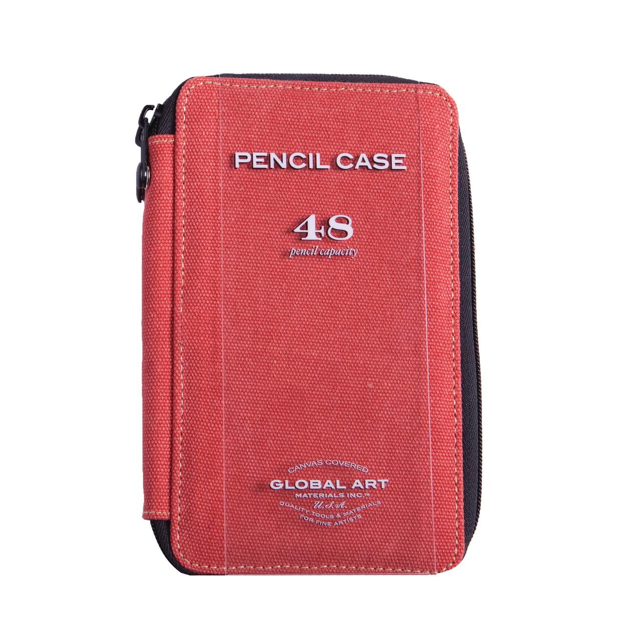 Global Art Canvas Pencil Case, 48-Pencil Capacity, Rose