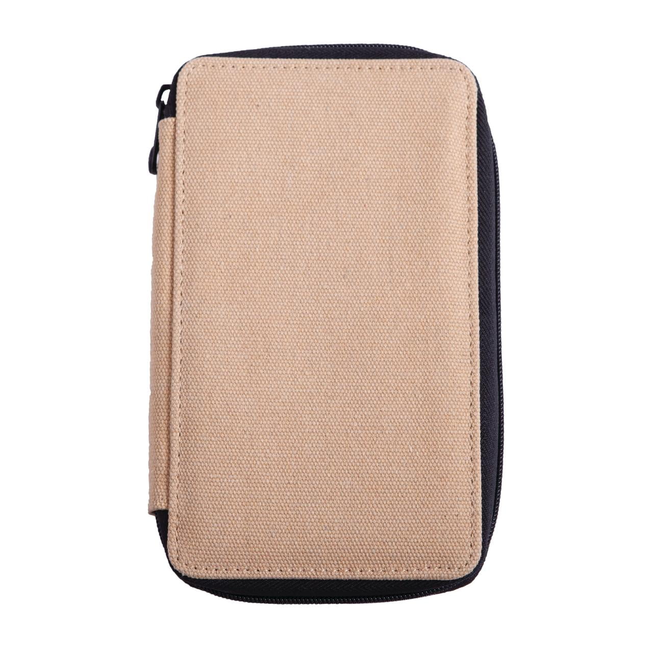 Global Art Canvas Pencil Case, 48-Pencil Capacity, Wheat