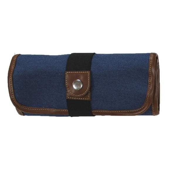 Global Art Canvas Pencil Roll Up Case, Denim