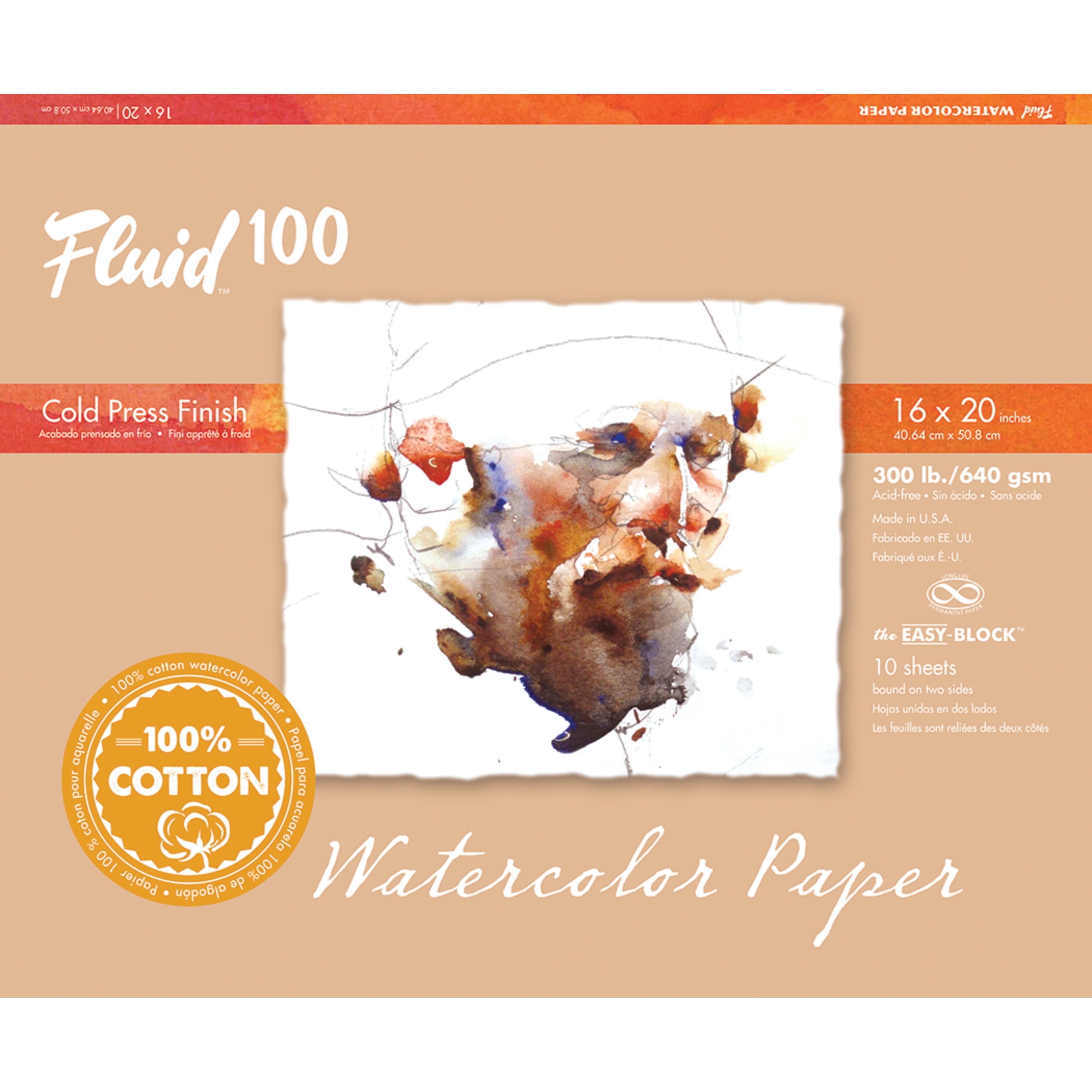 Speedball Fluid 100 Artist Watercolor Paper, 300 lb (640 GSM) 100