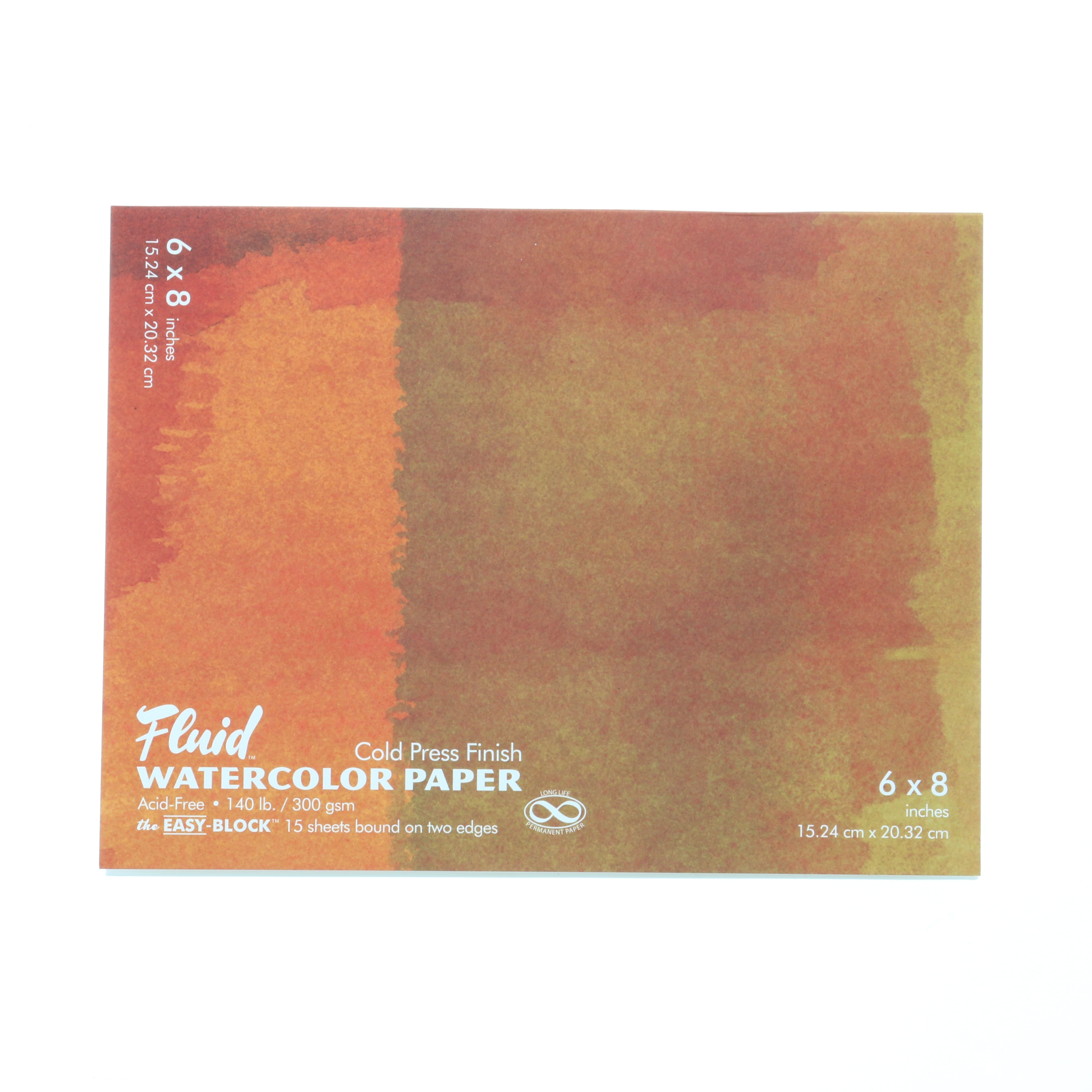 Global Art Fluid Watercolor Paper Block, Cold-Press, 6 x 6 15 Sheets/Pad  