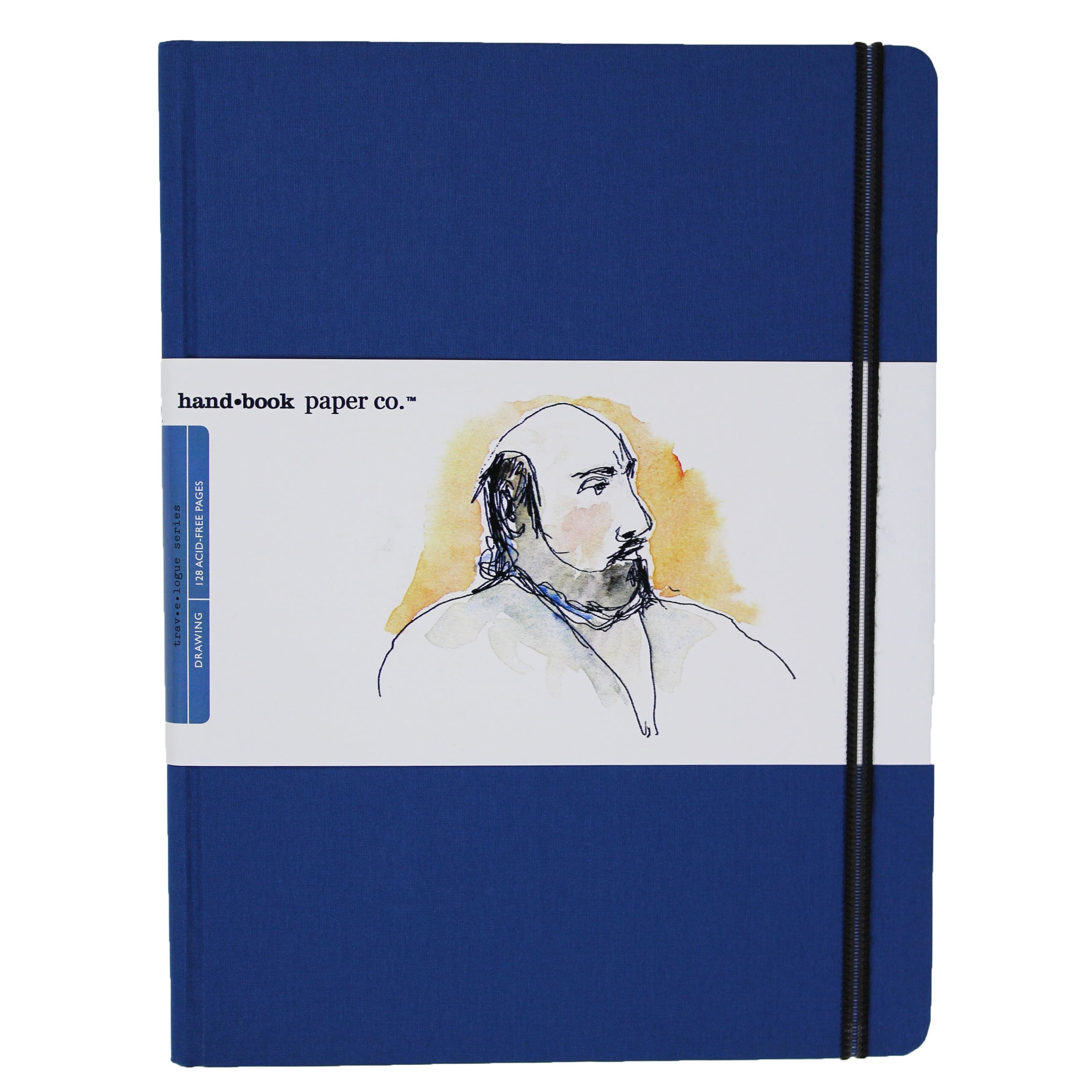 Global Art Handbook Travelogue Artist Journal, Extra-Large Portrait, 8.25" x 10.5", Ultramarine Blue