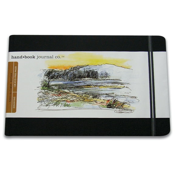 Global Art Handbook Travelogue Artist Journal, Pocket Landscape, 5.5" x 3.5", Ivory Black