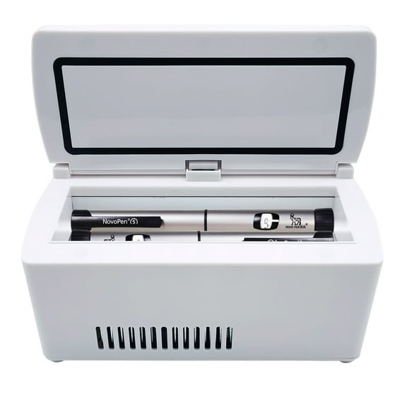 Global Care Market Portable Medicine Refrigerator and Insulin Cooler with Carrying Case, White, 1 Count