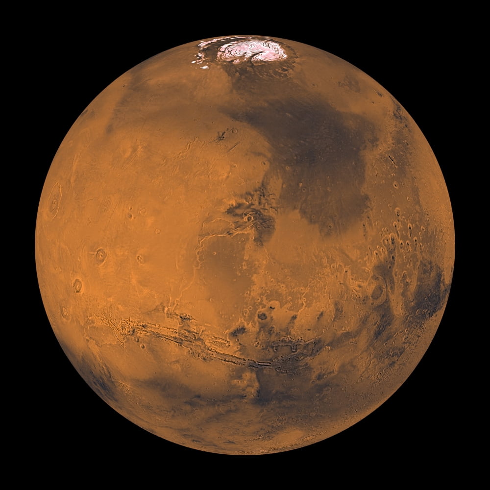 Global Color View of Mars Canvas Art - Stocktrek Images (28 x 28)