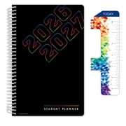 Global Datebooks Secondary Student Planner AY 2026-2027 - Block Style - 5.5"x8.5" Neon Numbers