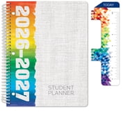 Global Datebooks Secondary Student Planner AY 2026-2027 - Block Style - 8.5"x11" Rainbow Linen