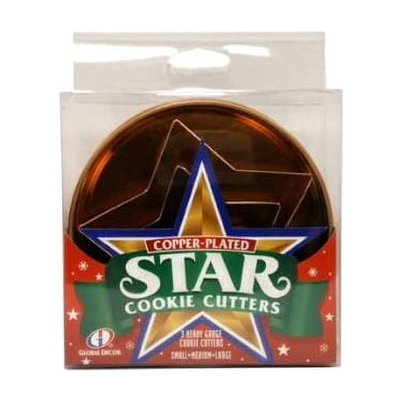 Global Decor Copper-Plated Star Cookie Cutter Set, 3 Piece Set