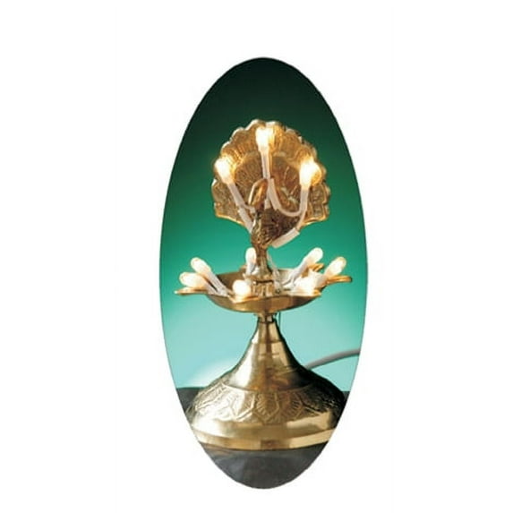 Global Desi Brass Diya Electric Lamp 4.25" Stand Decoration