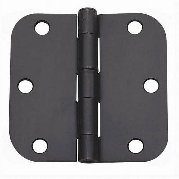 Global Door Controls 3.5 in. x 3.5 in. Satin Nickel Plain Bearing Steel Radius Hinge (Set of 2)