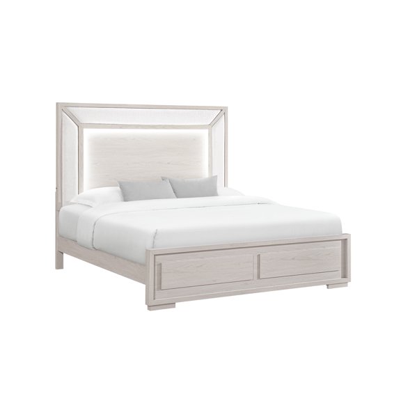 Global Furniture Clara Full Bed with LED in Beige