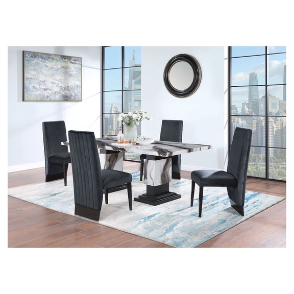 D12 DINING TABLE AND 4 DINING CHAIRS