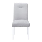 Global Furniture USA Contemporary Upholstered Monaco Wood Dining Side Chairs, Grey/White Set of 2