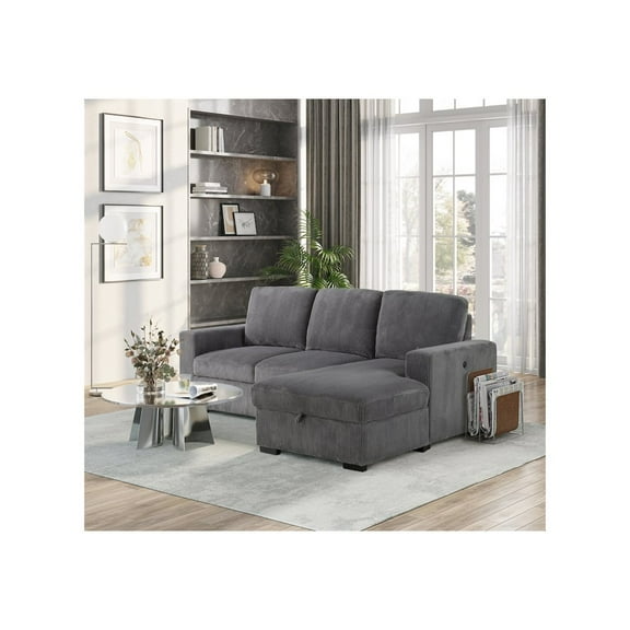 U2660 GREY L SECTIONAL WITHOUT PULLOUT