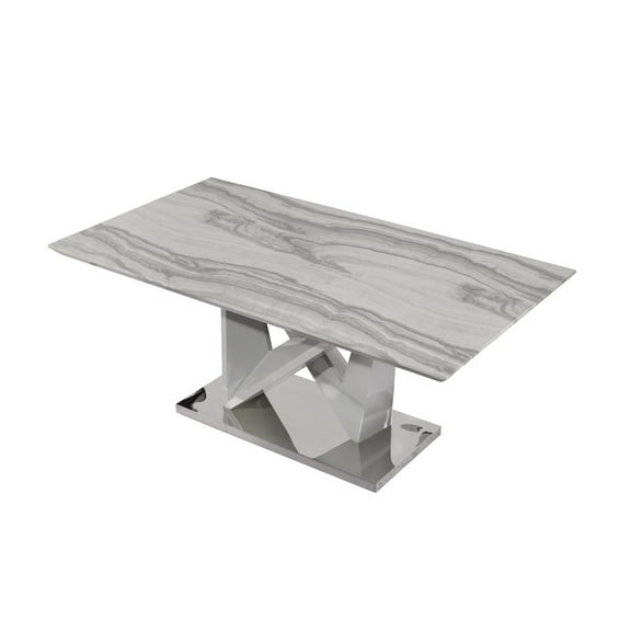 Global Furniture USA Transitional Dining Table, Light Grey