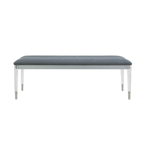 Global Furniture USA Lando Assembled Bench with Silver, 1 Pc
