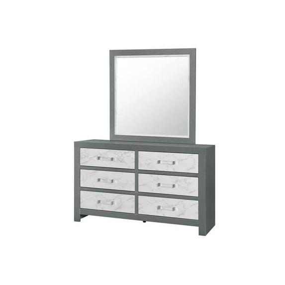 Global Furniture USA MICAH-GREY-MR 39.53 x 0.98 x 39.53 in. Micah Gray Mirror
