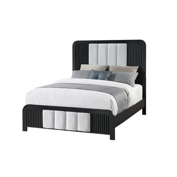 Beckett Black and White Rounded Edge Queen bed