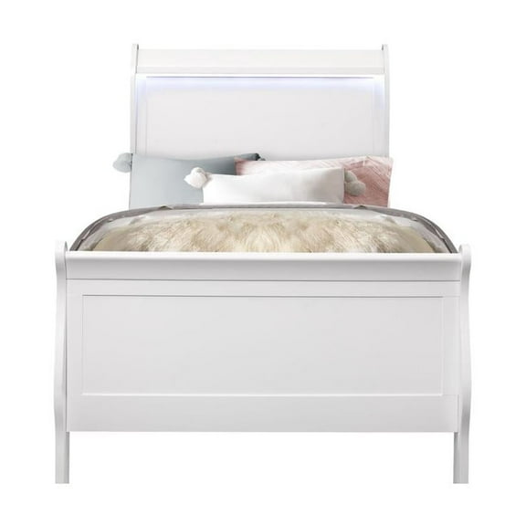 Global Furniture Traditional Glam Twin Bed, Desk With Hutch, Nightstand And Chest Set