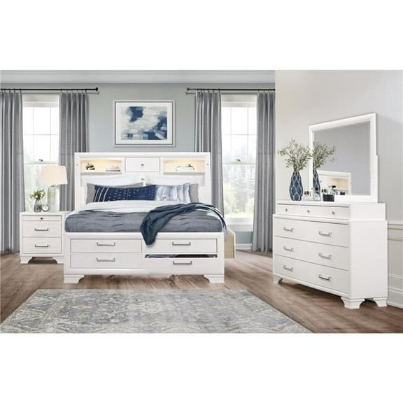 Global Furniture Transitional Glam Full Bed Group Set