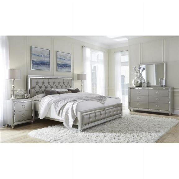 Global Furniture Transitional Glam Queen Bed Group Set