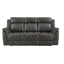 U8517 GREY RECLINING SOFA/RECLINING LOVESEAT/GLIDER RECLINER