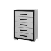 Global Furniture USA Amelia Solid Wood Gray Black 5-Drawer Chest