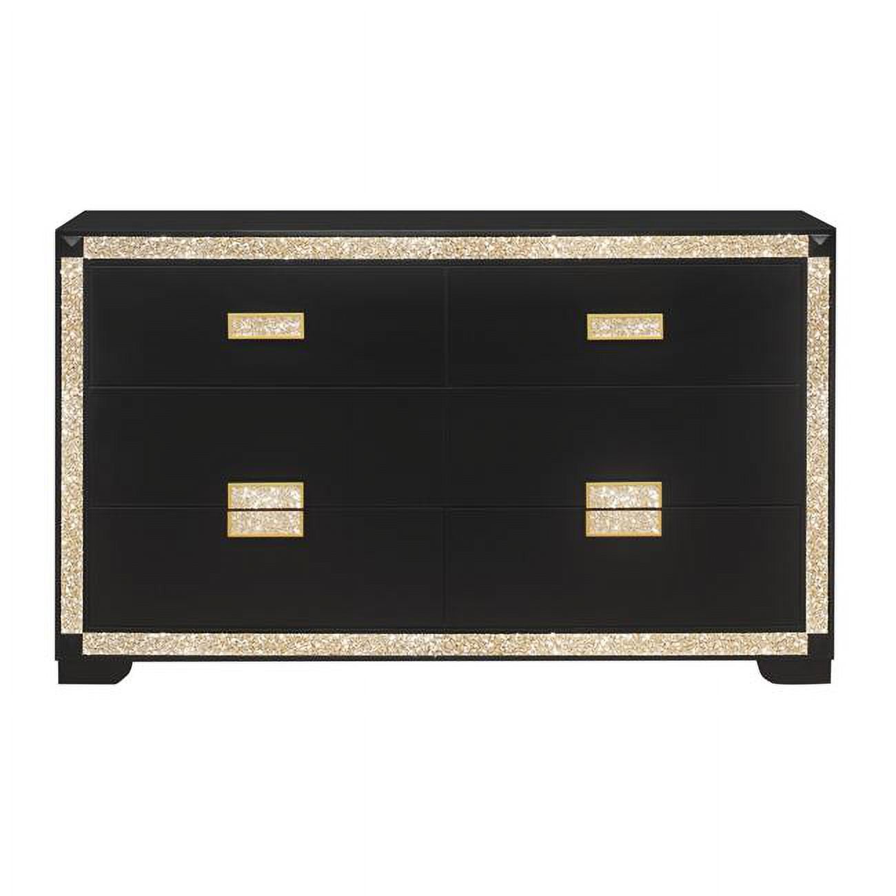 Global Furniture USA BLAKEBLACKGOLDDR Blake Black & Gold Dresser
