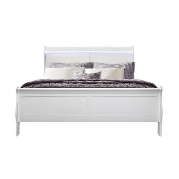 Global Furniture USA Charlie White King Bedroom Set with LED Accent and Acrylic