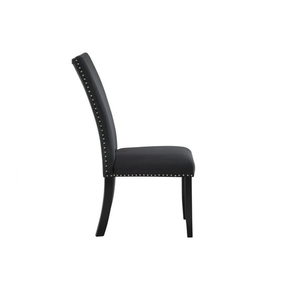 Global Furniture USA D03 Transitional Plush Black Velvet Dining Chair