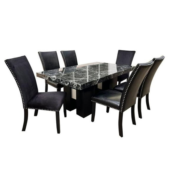 Global Furniture USA D03DT-D03DC-BLK 7 PC 7 Piece D03 Dining Room Set - Black
