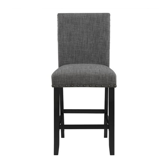 Global Furniture USA D1622BS Adult Mid Back Upholstered Bar Stools - Set of 2, Gray