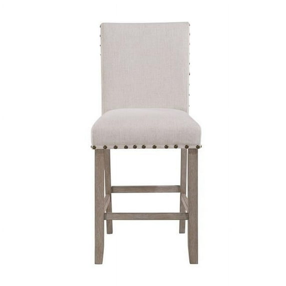 Global Furniture USA D1622 Soft Textured White Fabric Barstool