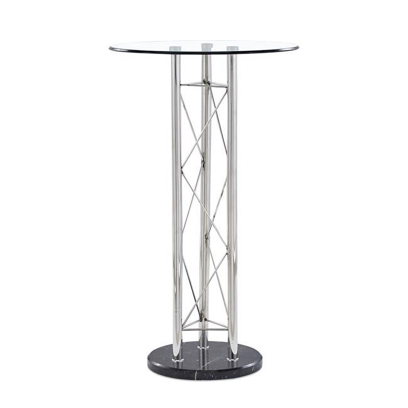 Round Glass and Chrome Bar Height Table